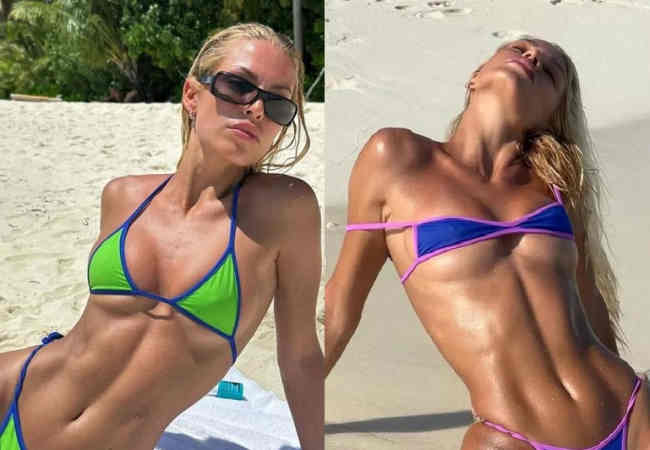 Jessica Goicoechea bikini üstünü çıkarırken poz verdi : Magazin Haberleri!