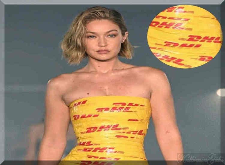 Gigi Hadid DHL reklam'dan yapılan elbisesiyle gündem oldu : Magazin Haberleri!