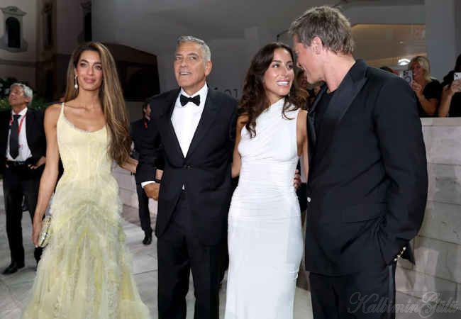 Brad Pitt ve George Clooney, Amal ve Ines ile: Venedik'te romantik gezi!