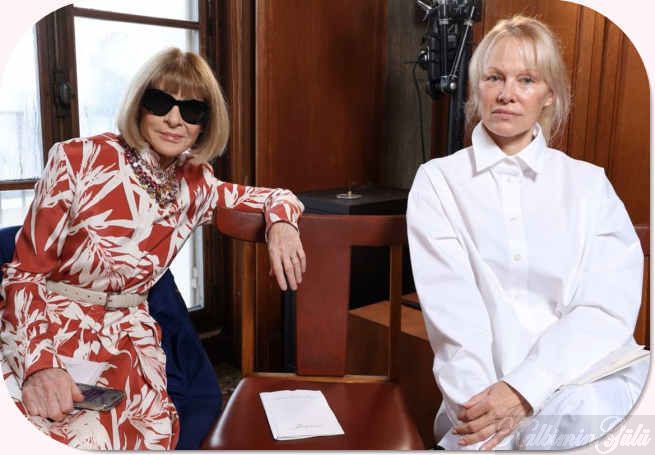 Pamela <span>and</span>erson Paris Moda Haftası'nda: Anna Wintour ile Ön Sırada. :Günün MODA ve GÜZELLİK!